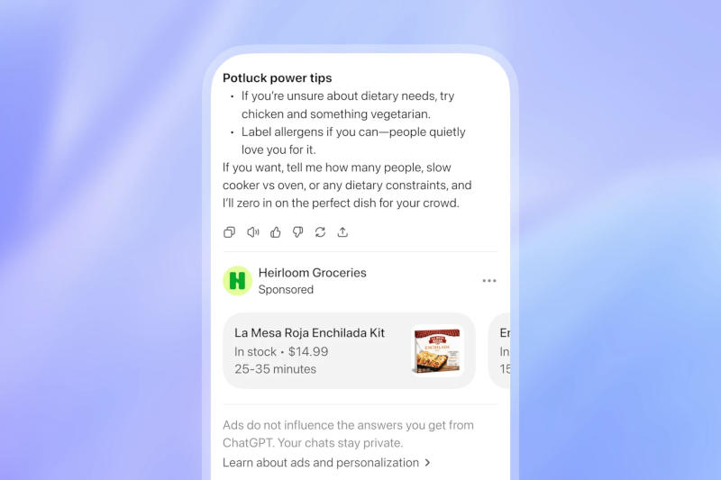 ChatGPT now shows ads, but not everyone will notice them immediately