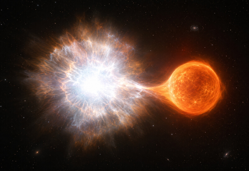 The explosions of white‑dwarf cannibals were heterogeneous, which over the years distorted the perception of dark energy