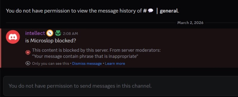 Microsoft is now called "Microslop" for attempts to bypass bans on Discord