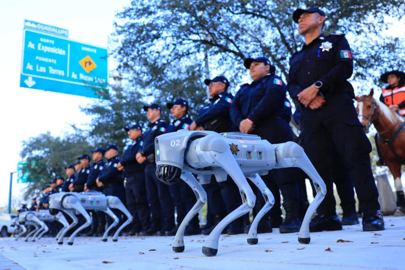 Robots will patrol a Mexican stadium during the FIFA World Cup.