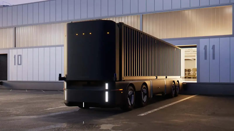 Humble Robotics presented a cabless autonomous truck capable of traveling 320 km on a single charge and equipped with a large box on wheels