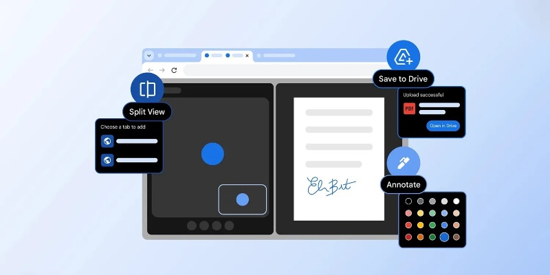 Chrome is now easier to use: the browser features a split screen and the ability to take notes in PDFs.