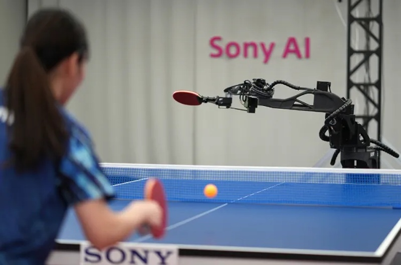 Sony released a robot that for the first time defeats professional table‑tennis players.