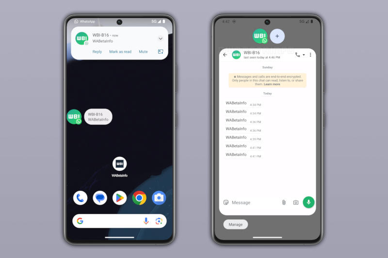 WhatsApp on Android will start supporting “bubbles” – a rare format of system notifications