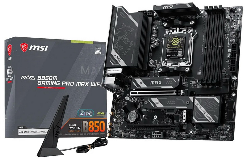 MSI unveiled the budget motherboard MAG B850M Gaming Pro Max WIFI with new overclocking features and support for PCIe 5.0 x16