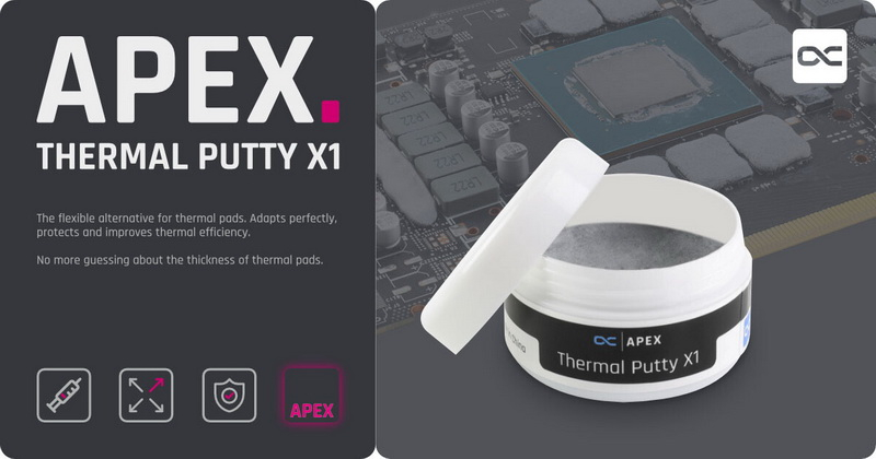 Alphacool has launched a new liquid thermal pad – Apex Thermal Putty X1