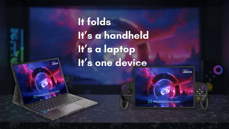 Lenovo showcases the concept portable gaming console Legion Go with a flexible screen at MWC 2026