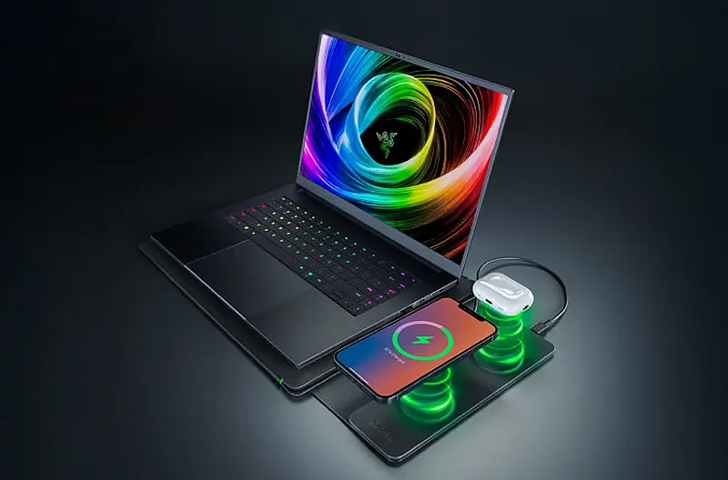 Razer unveiled a laptop case with wireless charging priced at $130.