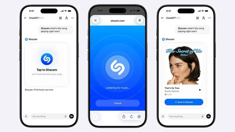 ChatGPT can now identify melodies thanks to the built‑in Shazam.